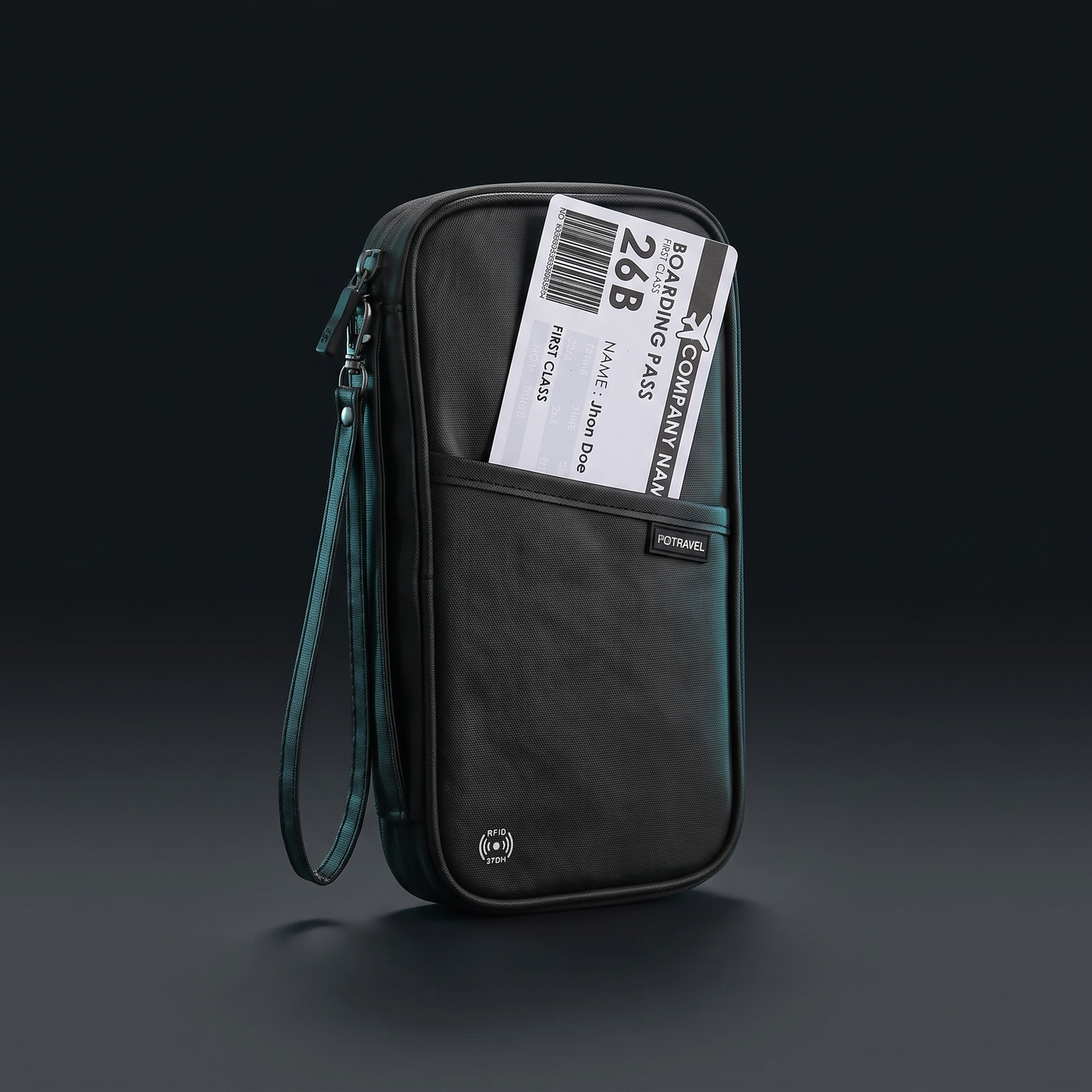 Pochette de voyage Voyra — organisateur passeports, studio 2K