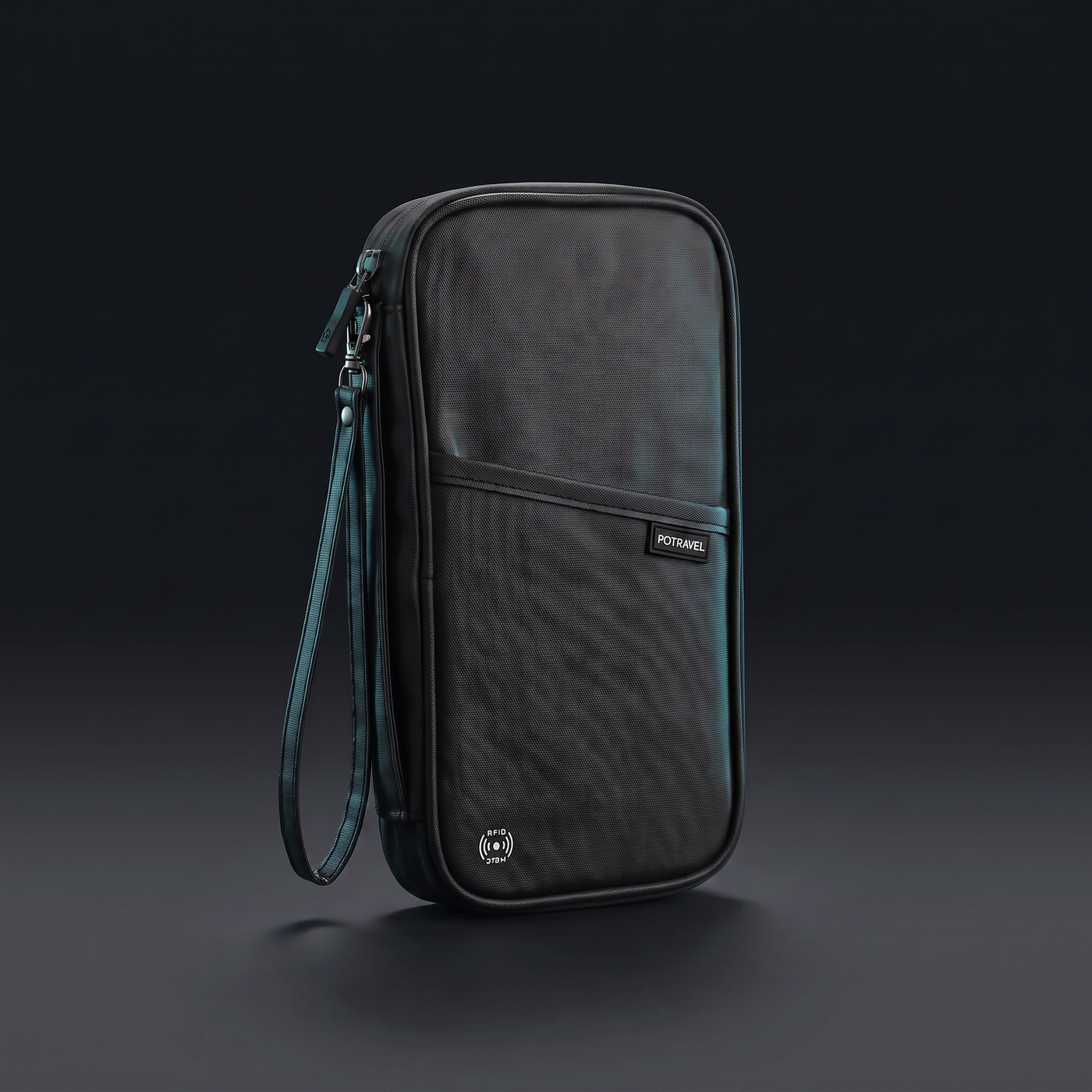 Pochette de voyage Voyra — vue trois quarts fermée